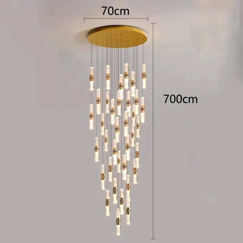 Gold Crystal Stair Lamp