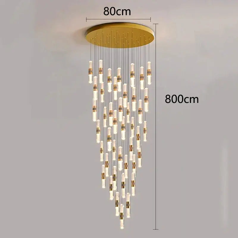 Gold Crystal Stair Lamp