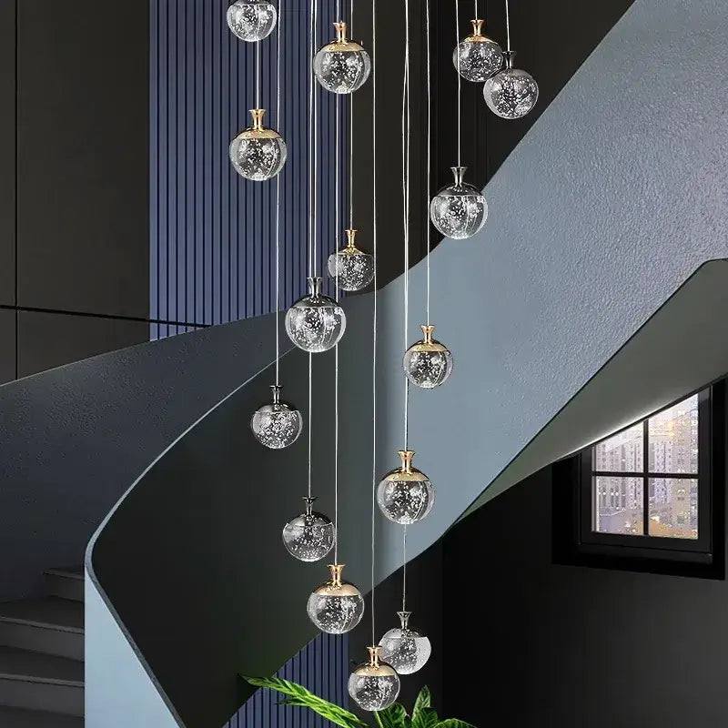 Gold Crackled Glass Chandelier