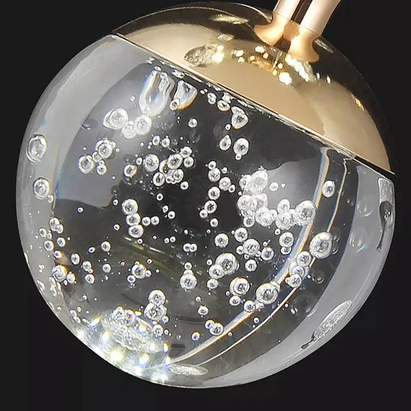 Gold Crackled Glass Chandelier
