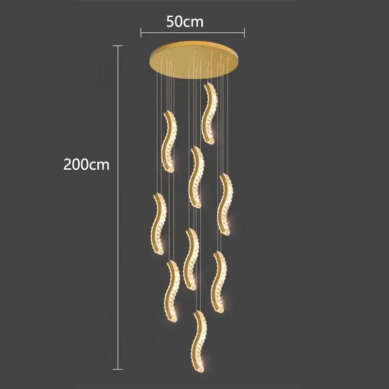 Gold Wave Crystal Chandelier