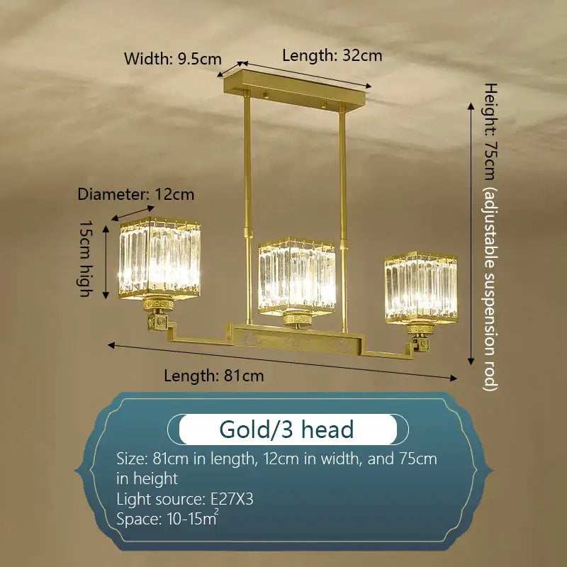 Bronze Crystal Chandelier 15-Head 110cm