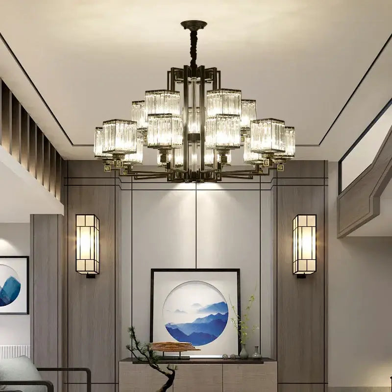 Bronze Crystal Chandelier 15-Head 110cm