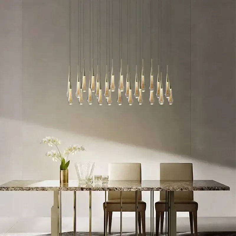 Gold Crystal Drop Chandelier Bronze Option