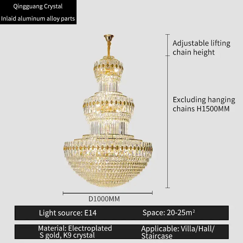 Gold Crystal Duplex Pendant