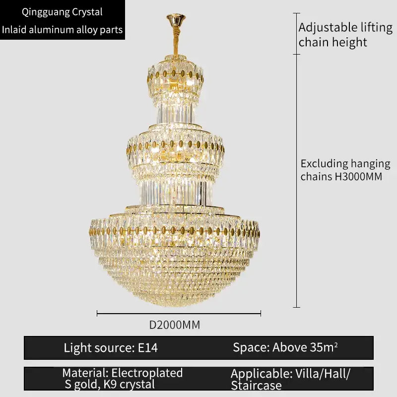 Gold Crystal Duplex Pendant