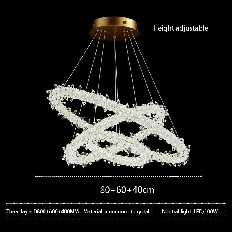 Crystal Flower LED Chandelier Ring Design