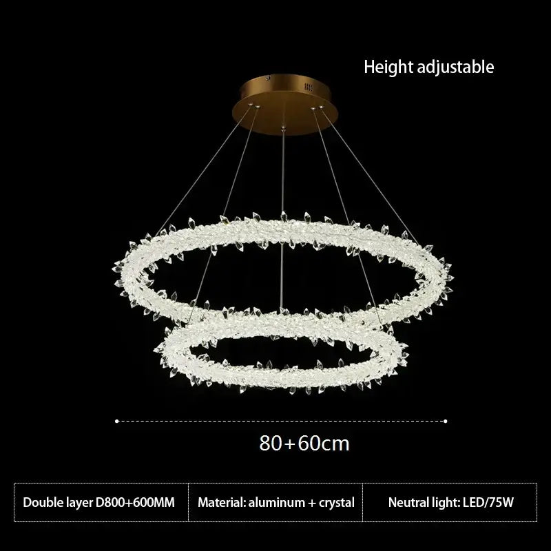 Crystal Flower LED Chandelier Ring Design