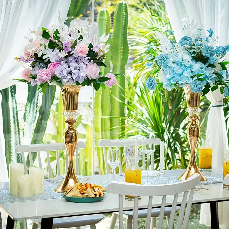 Gold Crystal Flower Stand Set