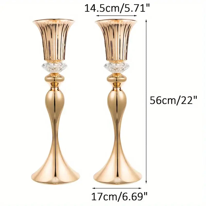 Gold Crystal Flower Stand Set