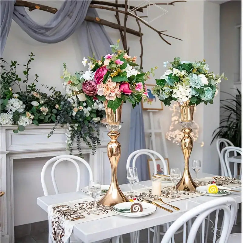 Gold Crystal Flower Stand Set
