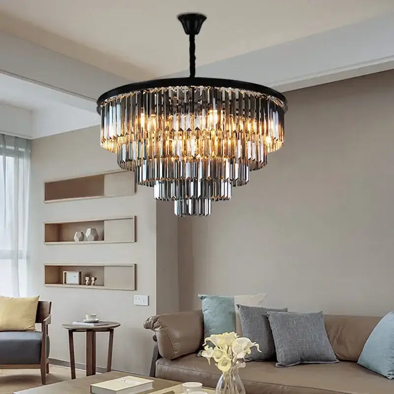 Black Amber Crystal Chandelier