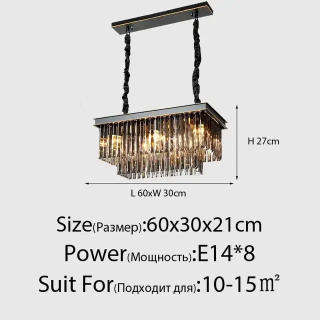 Black Amber Crystal Chandelier