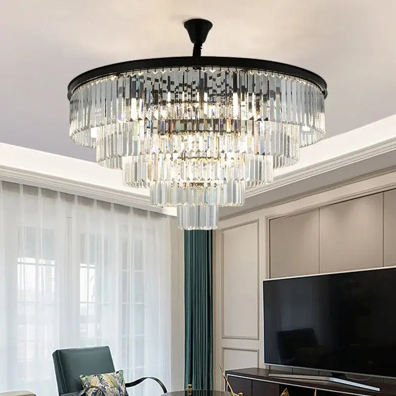 Black Amber Crystal Chandelier