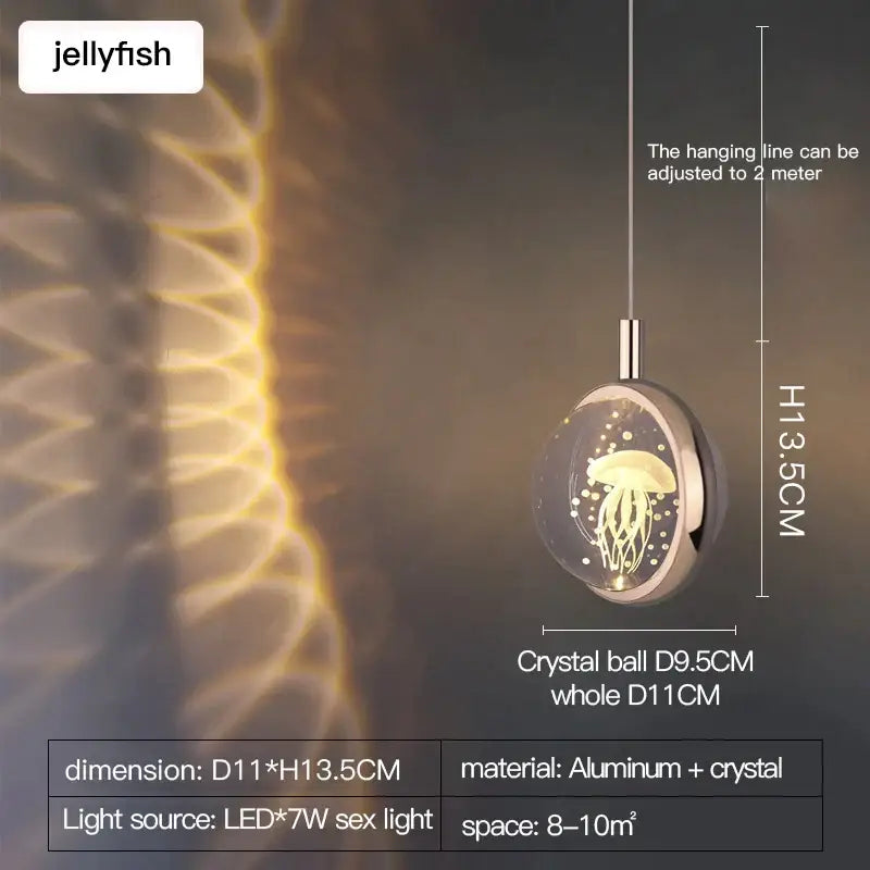 Gold Jellyfish Pendant