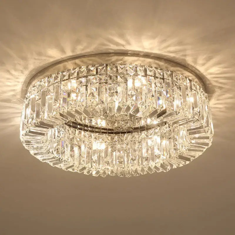 Chrome Crystal Ceiling Light For Living Areas