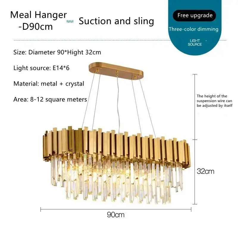 Gold Art Deco 90cm Chandelier