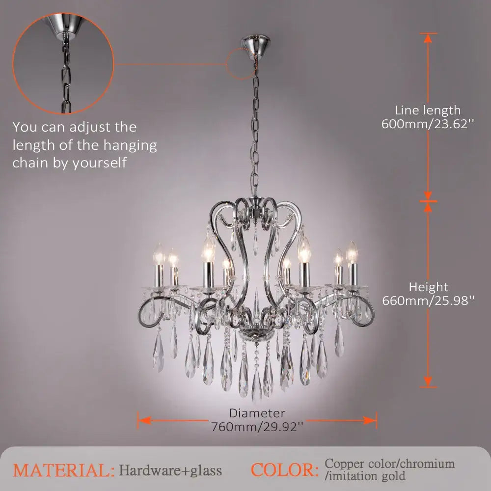 Gold Dining 8-Head 76cm Pendant Light