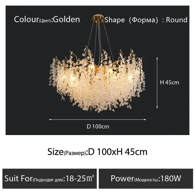 Gold Floral Chandelier