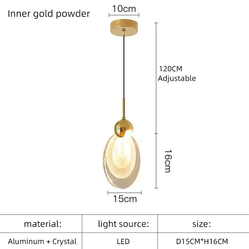 Gold Crystal Kitchen Pendant Light
