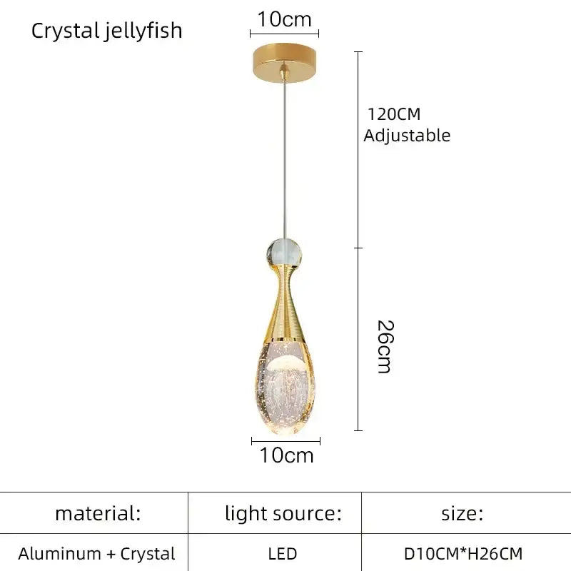 Gold Crystal Kitchen Pendant Light