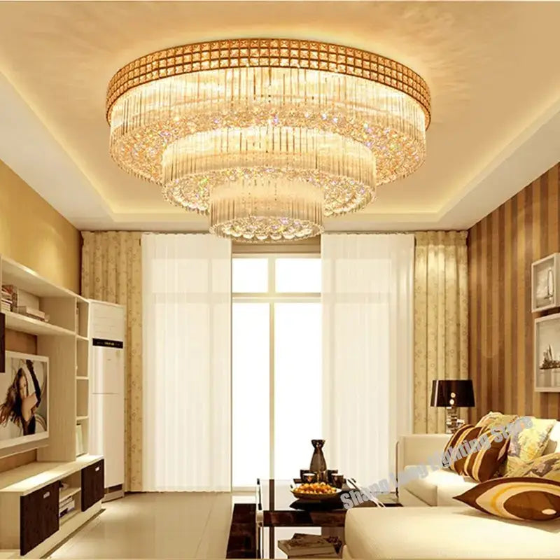 Gold Tiered Ceiling Lamp