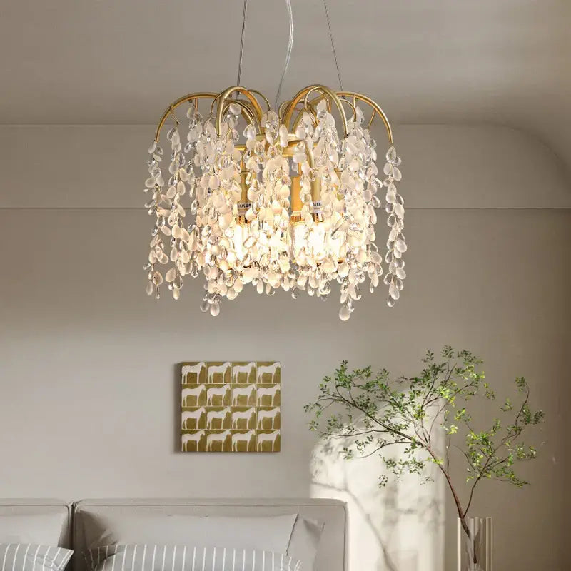Gold Crystal LED Chandelier Linear 150cm