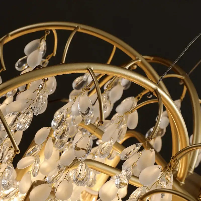 Gold Crystal LED Chandelier Linear 150cm