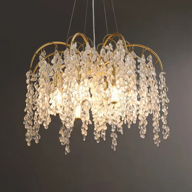 Gold Crystal LED Chandelier Linear 150cm