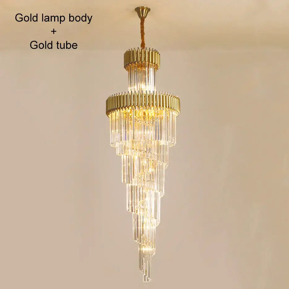 Black Gold Staircase Chandelier