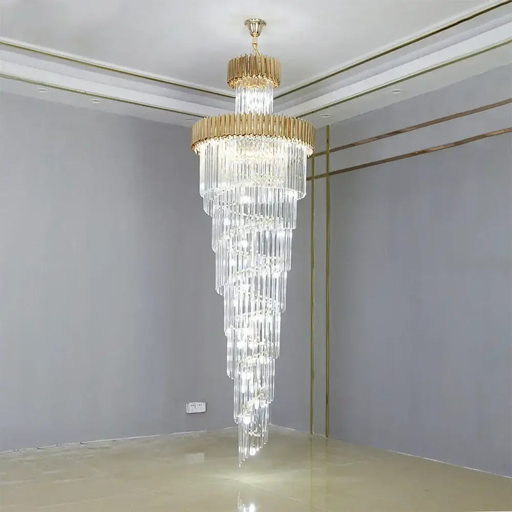 Black Gold Staircase Chandelier