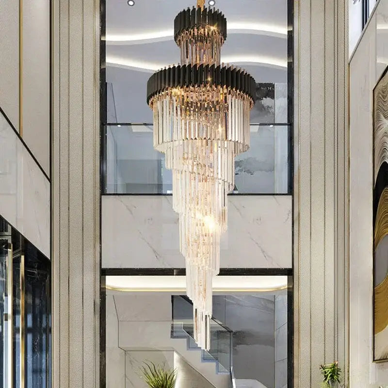 Black Gold Staircase Chandelier