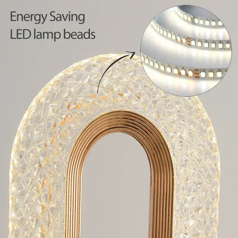 Gold Oval Crystal Table Lamp