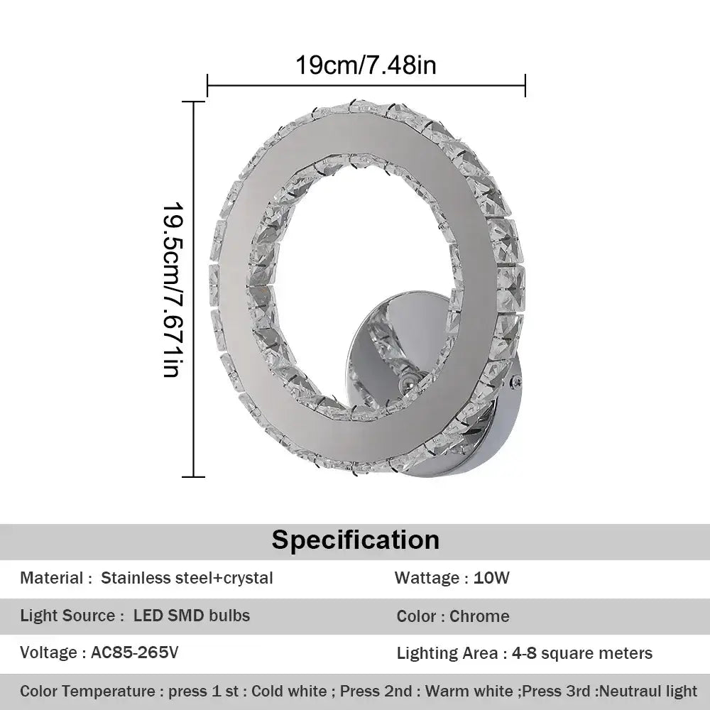 Crystal Heart Wall Sconce