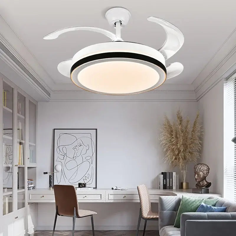 White Crystal Ceiling Fan Modern Vintage Style