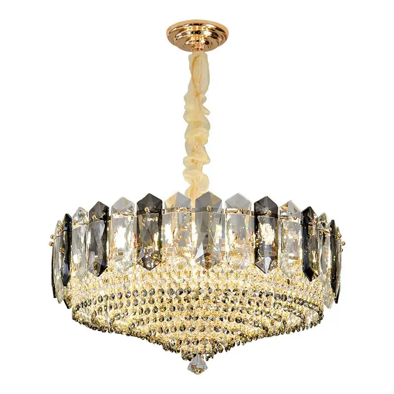 Gold Crystal Chandelier Light Tiered Design