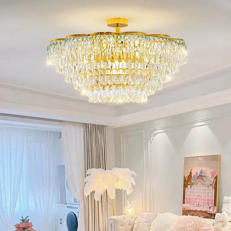 Turquoise Crystal Dining Chandelier
