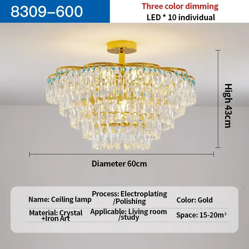 Turquoise Crystal Dining Chandelier