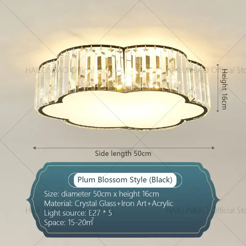 Gold Crystal Ceiling Light Square Design