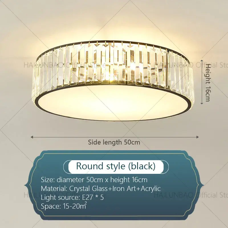Gold Crystal Ceiling Light Square Design
