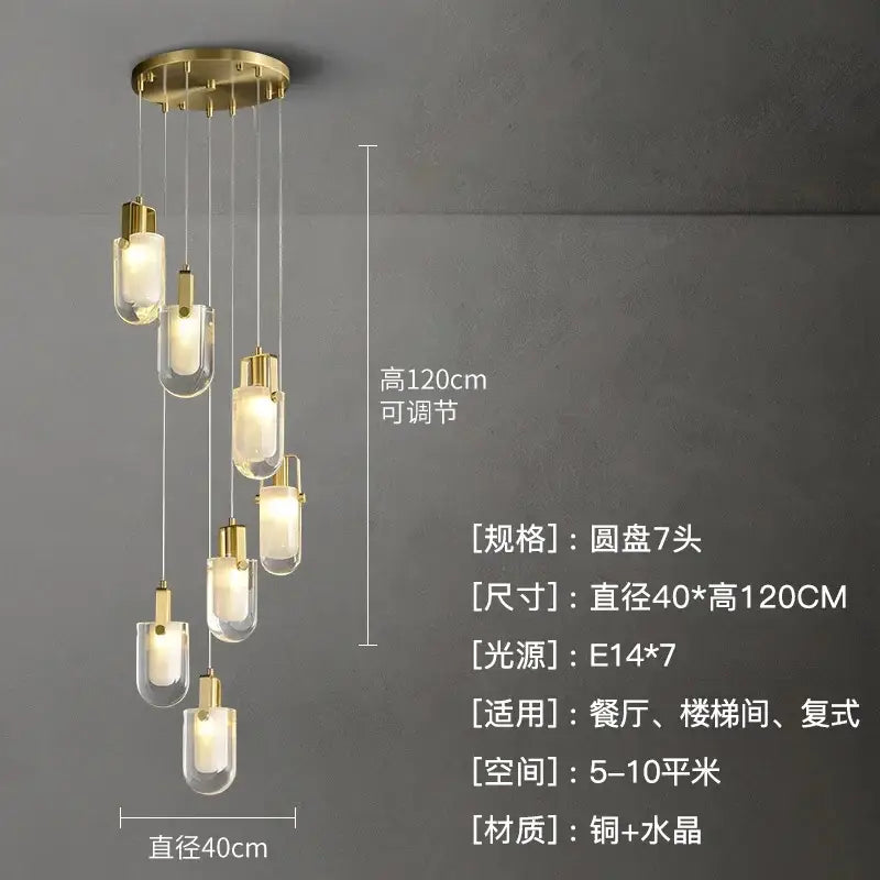 Gold Crystal Loft Chandelier 23-Head Design