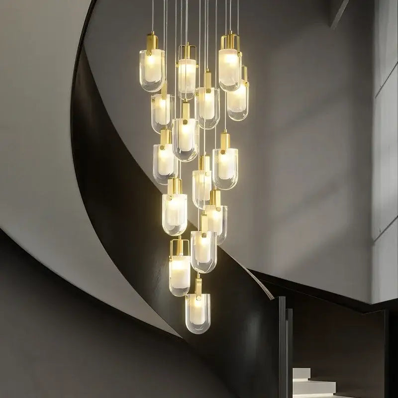 Gold Crystal Loft Chandelier 23-Head Design