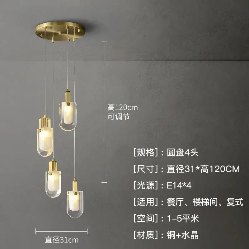 Gold Crystal Loft Chandelier 23-Head Design