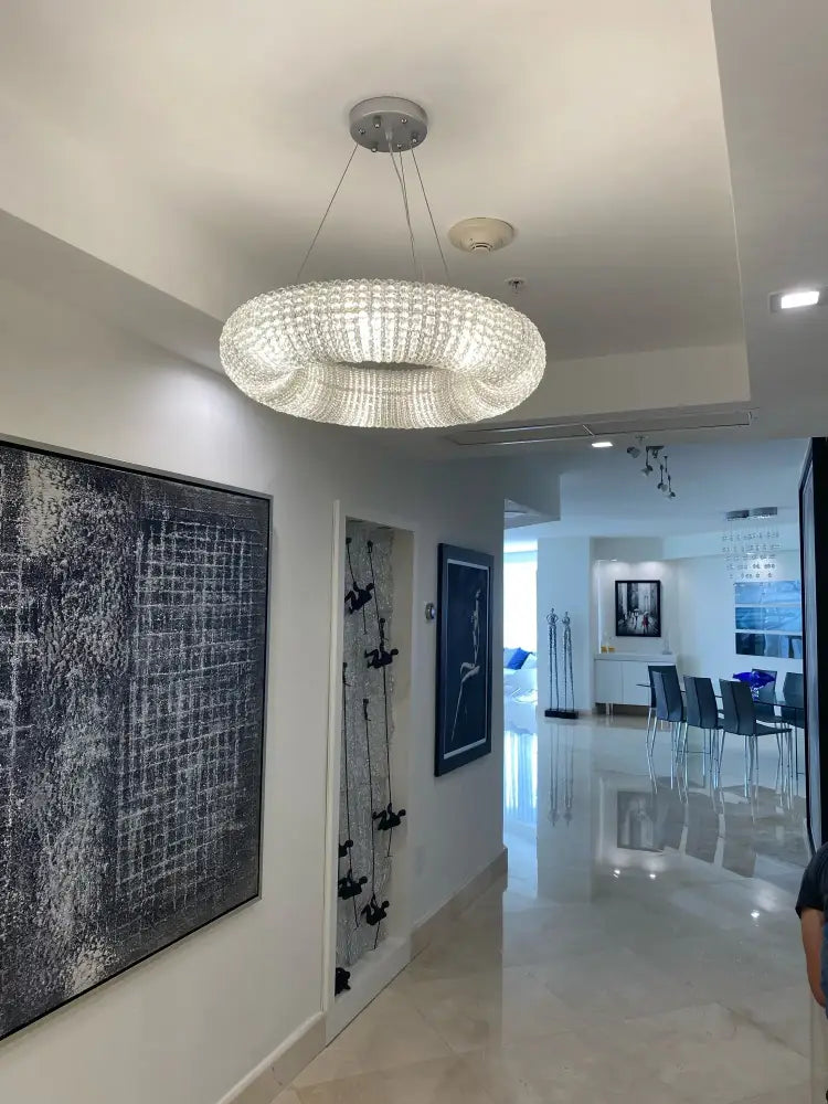 Silver Crystal Loft Chandelier