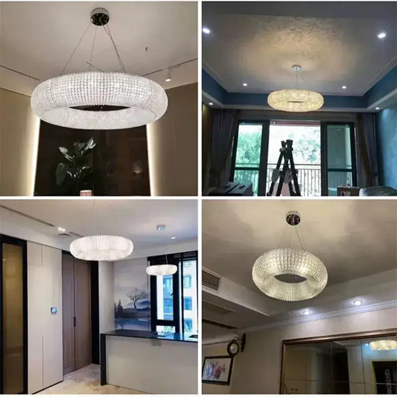 Silver Crystal Loft Chandelier