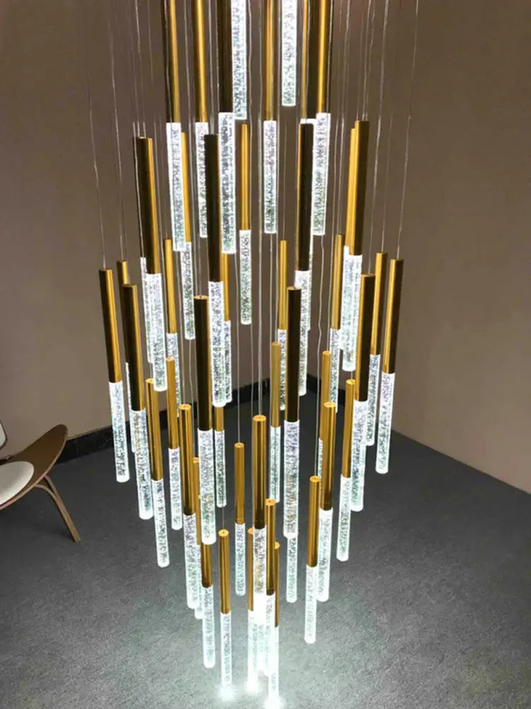 Gold Clear Loft Chandelier