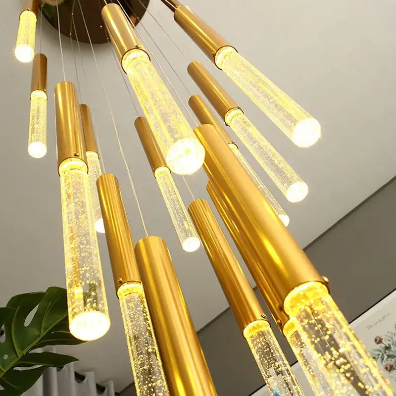 Gold Clear Loft Chandelier