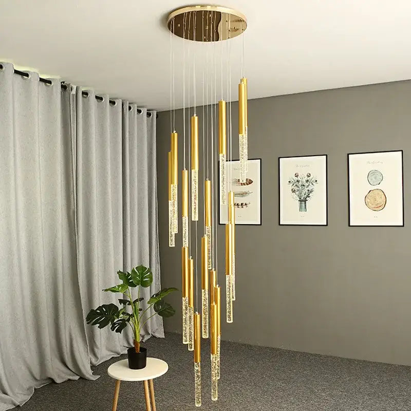 Gold Clear Loft Chandelier