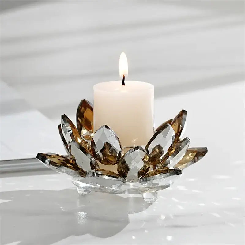 Crystal Lotus Candle Holder