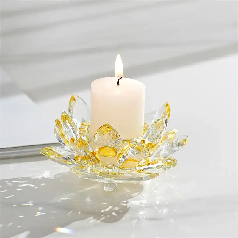 Crystal Lotus Candle Holder